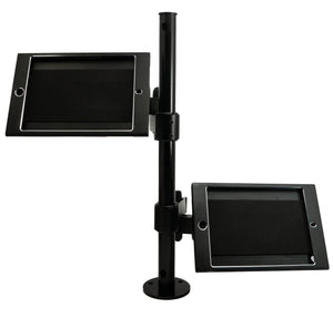 SYSTEM-S table stand dual 360° holder lockable for iPad Mini in black