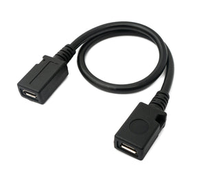 SYSTEM-S USB 2.0 cable 27 cm Micro B female to female adapter in black