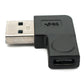 SYSTEM-S USB 3.1 Adapter Typ C Buchse zu 3.0 Typ A Stecker Winkel Kabel in Schwarz