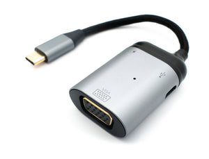 SYSTEM-S 3in1 Adapter VGA DB-15 Buchse & 2x USB 3.1 Typ C Buchse zu Typ C Stecker in Grau