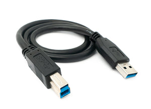 SYSTEM-S USB 3.0 Kabel 50 cm Typ B Stecker zu A Stecker Adapter in Schwarz