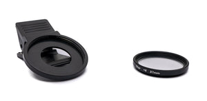 Star filter 6 point 37 mm star light lens with clip for smartphones in black