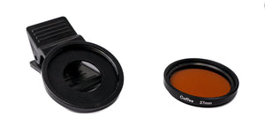 Filtre couleur SYSTEM-S marron couleur de lentille 37 mm avec clip pour smartphones en noir