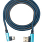 SYSTEM-S USB 3.1 Kabel 100cm Typ C Stecker Typ A Stecker geflochten Winkel in Blau