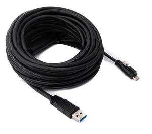 SYSTEM-S USB 3.1 Kabel 8 m Typ C Stecker zu Typ A Stecker Schraube in Schwarz