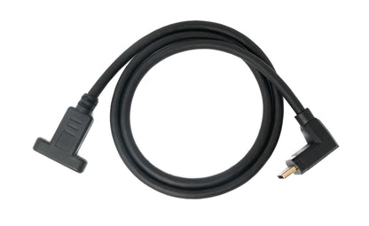 SYSTEM-S USB 3.1 Kabel 50 cm Typ C Stecker zu Buchse Schraube Winkel in Schwarz