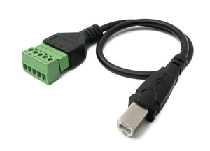 SYSTEM-S USB 2.0 Kabel 30cm Typ B Stecker zu 5 polig Leiterplattenstecker Adapter Schwarz