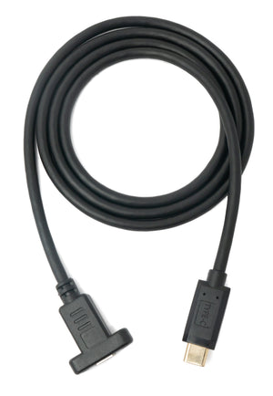 SYSTEM-S USB 3.1 Kabel 100 cm Typ C Stecker zu Buchse Schraube Adapter in Schwarz