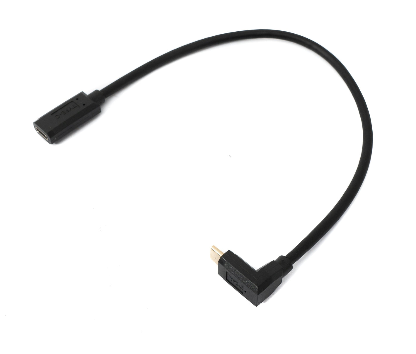 SYSTEM-S USB 3.1 Gen 2 cable 30 cm type C male to female angle adapter in black