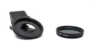 Objectif SYSTEM-S ND4 Filtre gris à densité neutre 37 mm avec clip pour smartphones en noir