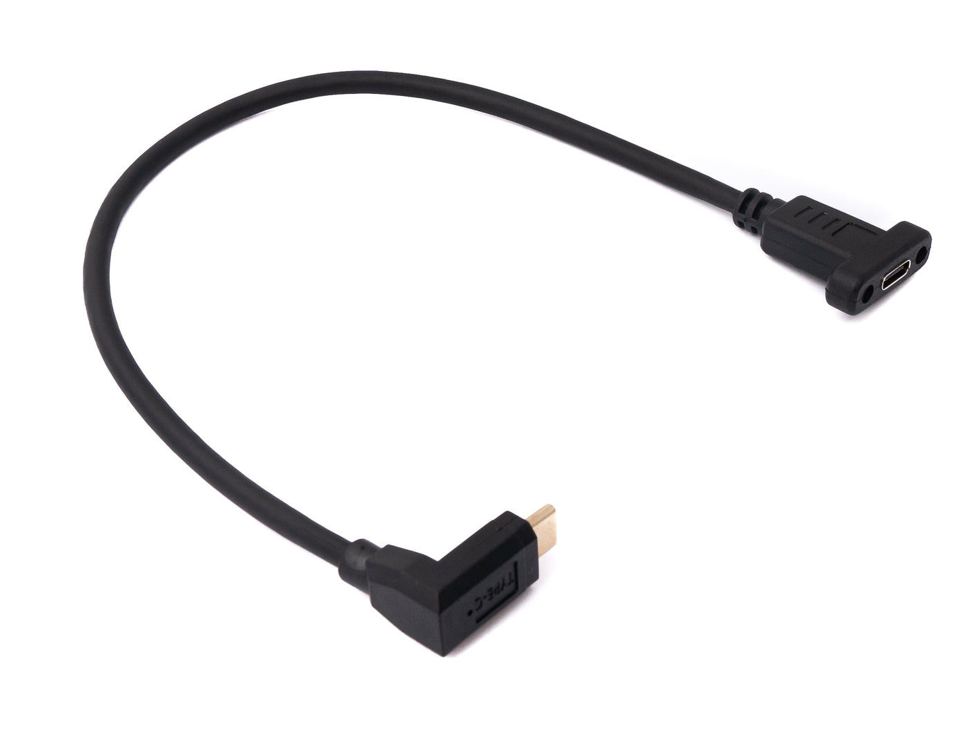 SYSTEM-S USB 3.1 Kabel 30 cm Typ C Stecker zu Buchse Schraube Winkel Adapter in Schwarz