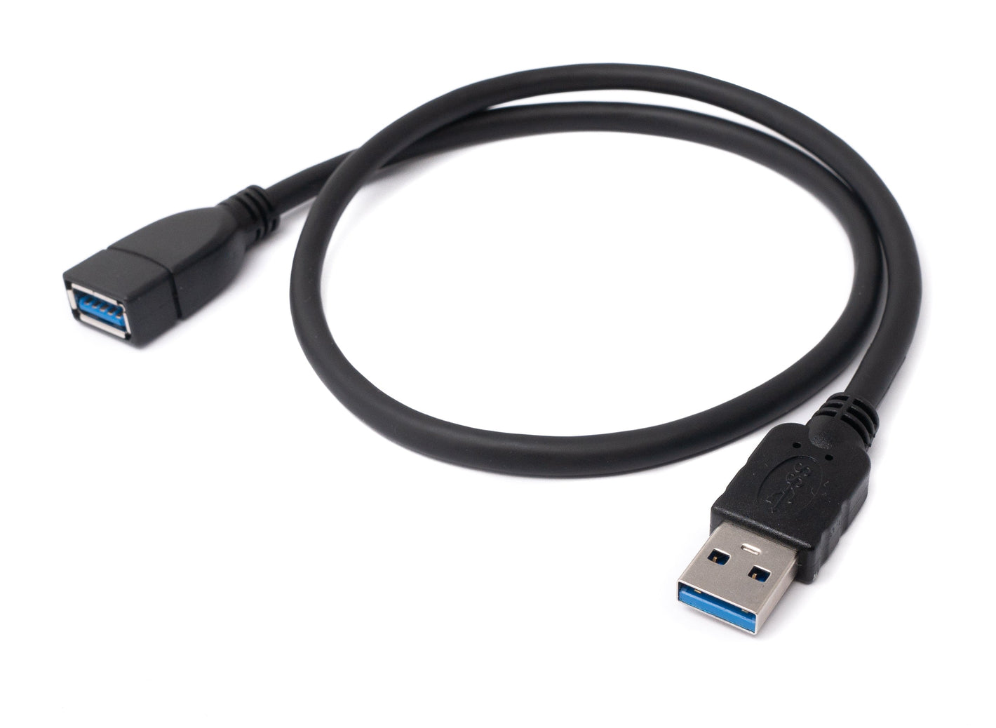 Cable USB 3.0 SYSTEM-S de 50 cm tipo A adaptador macho a hembra en color negro