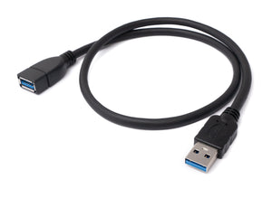 SYSTEM-S USB 3.0 Kabel 50 cm Typ A Stecker zu Buchse Adapter in Schwarz