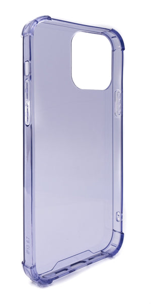 SYSTEM-S Silicone Protective Case in Purple Transparent Case for iPhone 13 Pro Max