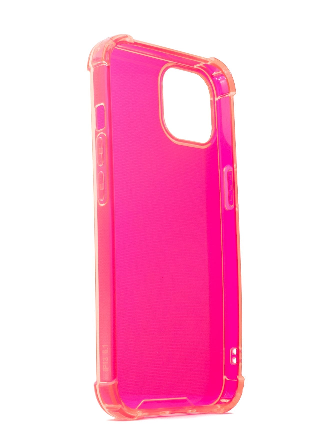 Custodia protettiva in silicone rosa trasparente per iPhone 13