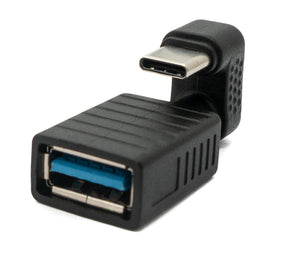 SYSTEM-S USB 3.1 U Turn 180° adapter type C male to 3.0 type A female cable in black