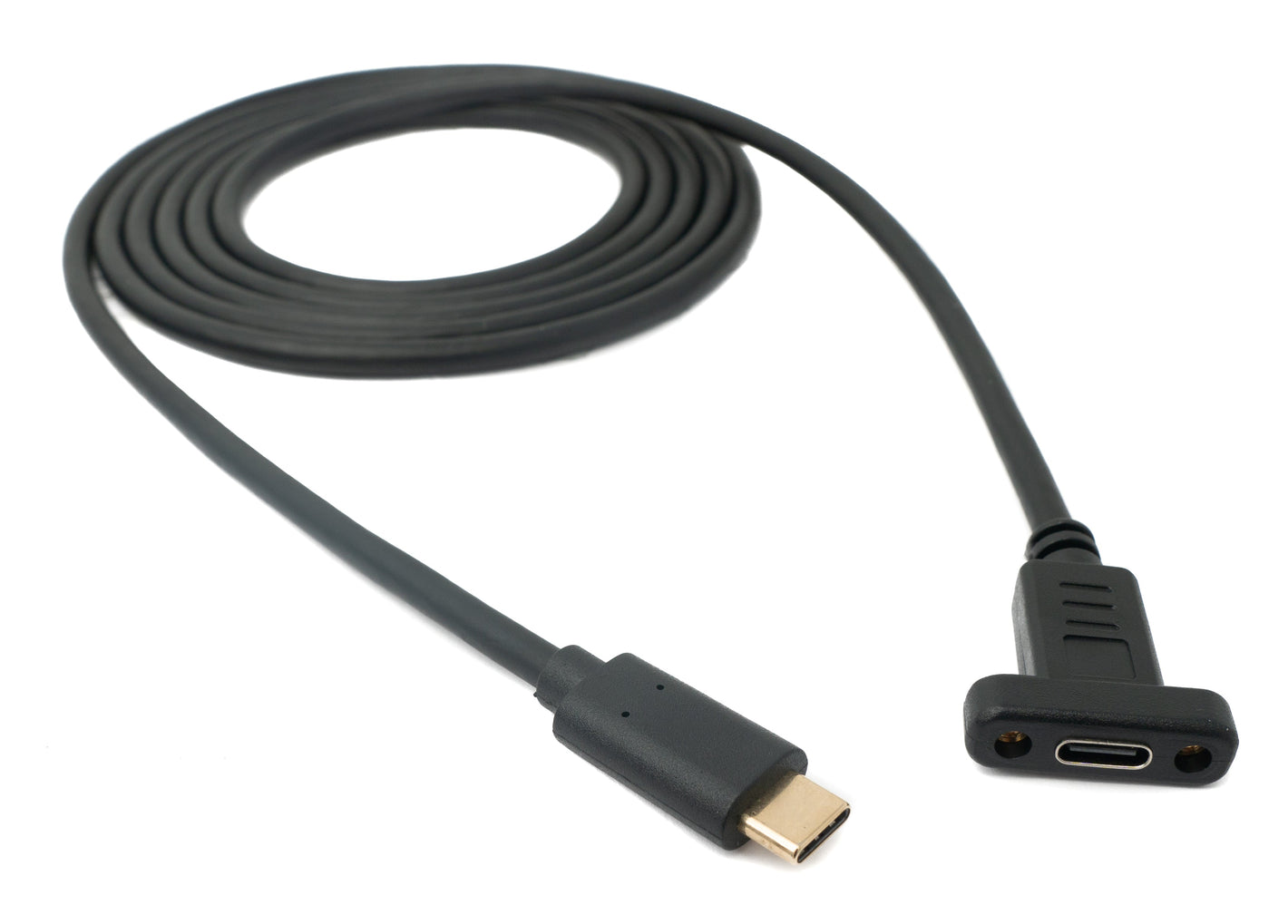 Câble USB 3.1 1,8 m Adaptateur à vis Type C mâle vers femelle noir