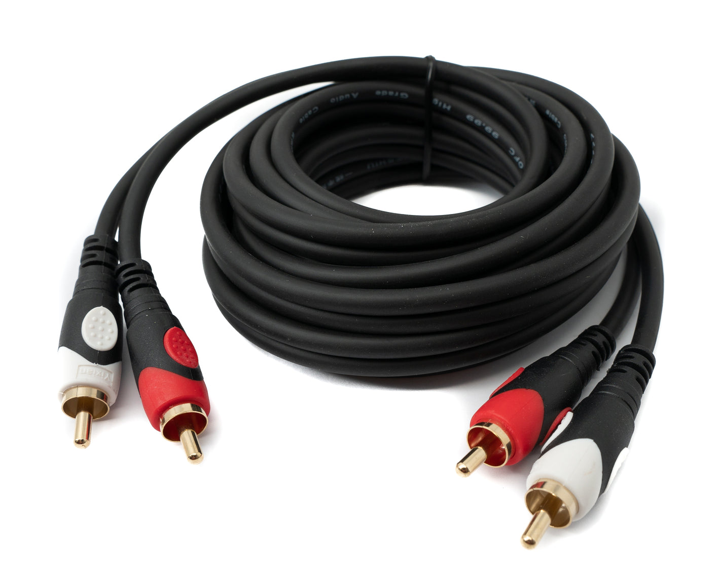 Câble SYSTEM-S Cinch 2 RCA 3 m adaptateur AV stéréo mâle vers mâle en noir