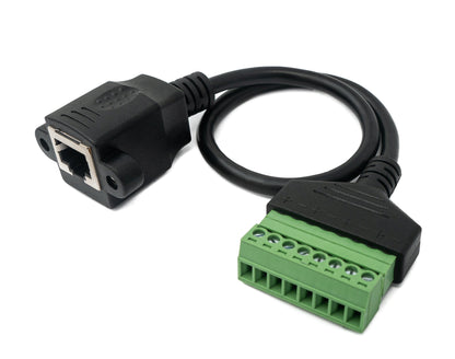 SYSTEM-S LAN Kabel 30 cm RJ45 Buchse zu 5 polig Leiterplattenstecker in Schwarz