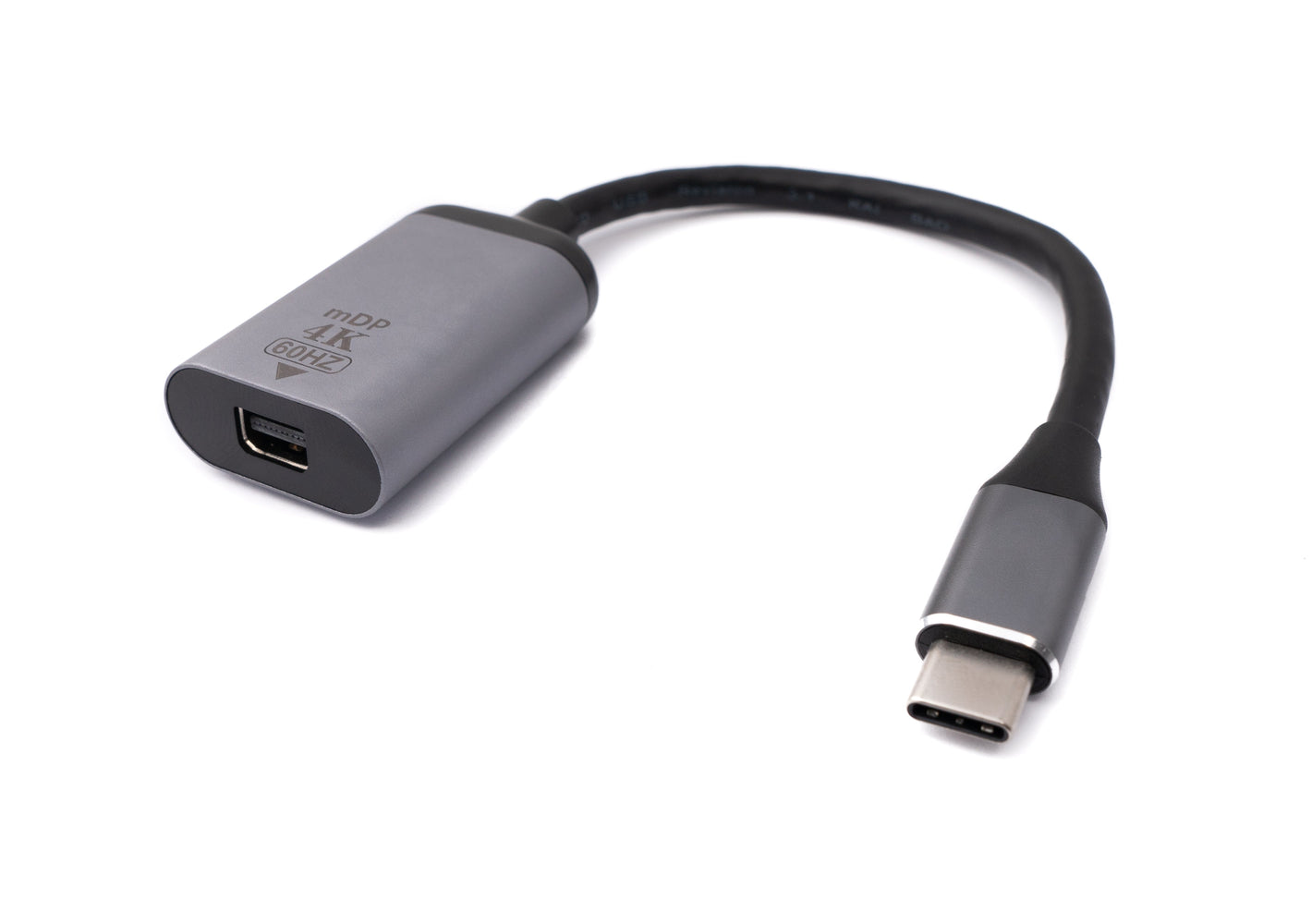 SYSTEM-S Display Port Cable 20 cm Mini DP Female to USB 3.1 Type C Male Adapter in Gray