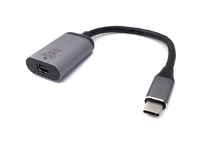 Câble SYSTEM-S Display Port 20 cm Adaptateur Mini DP Femelle vers USB 3.1 Type C Mâle en Gris