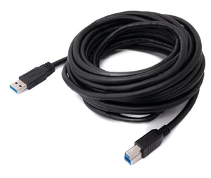 SYSTEM-S USB 3.0 Kabel 8 m Typ B Stecker zu Typ A Stecker in Schwarz