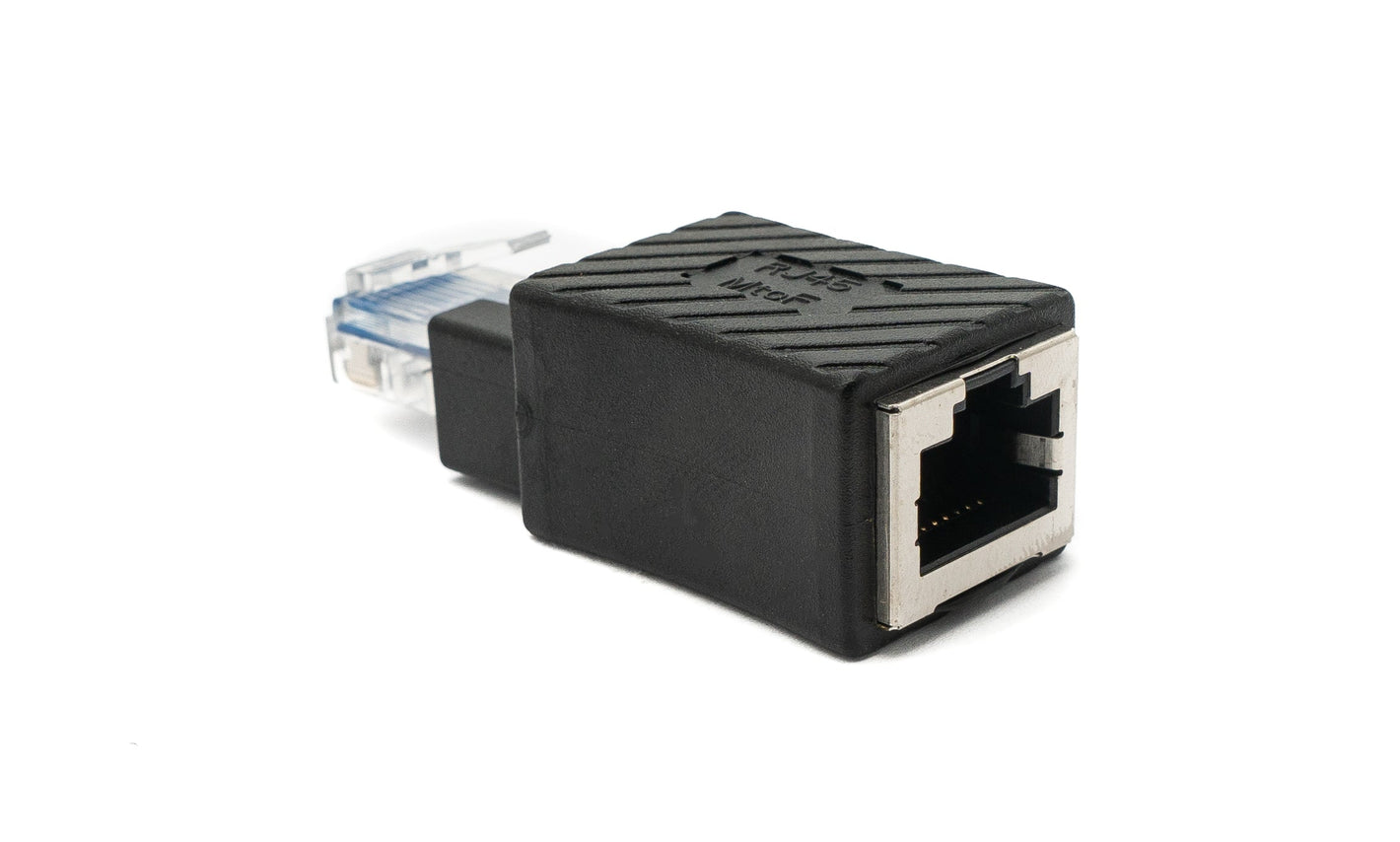 SYSTEM-S LAN Adapter RJ45 Buchse zu Stecker Ethernetadapter Kabel in Schwarz