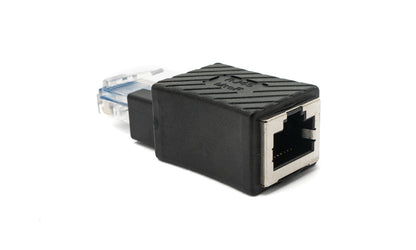 Adaptador LAN SYSTEM-S Toma RJ45 para enchufar cable adaptador Ethernet en negro