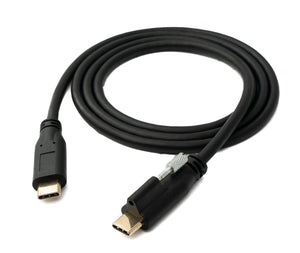 SYSTEM-S USB 3.1 Gen 2 100W Kabel 100 cm Typ C Stecker zu Stecker Schraube Adapter in Schwarz