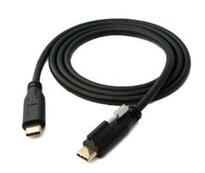 SYSTEM-S USB 3.1 Gen 2 100W Cable 100 cm Type C Male to Male Screw Adapter in Black