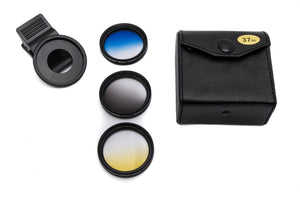 Kit de filtres colorés SYSTEM-S 37 mm 3 pièces avec kit de couleurs de transition avec sac à clip en noir