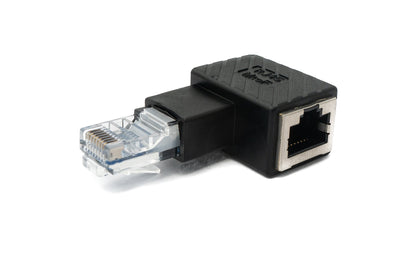 Adaptateur LAN SYSTEM-S Fiche RJ45 vers prise coudée Câble adaptateur Ethernet, coudé à gauche