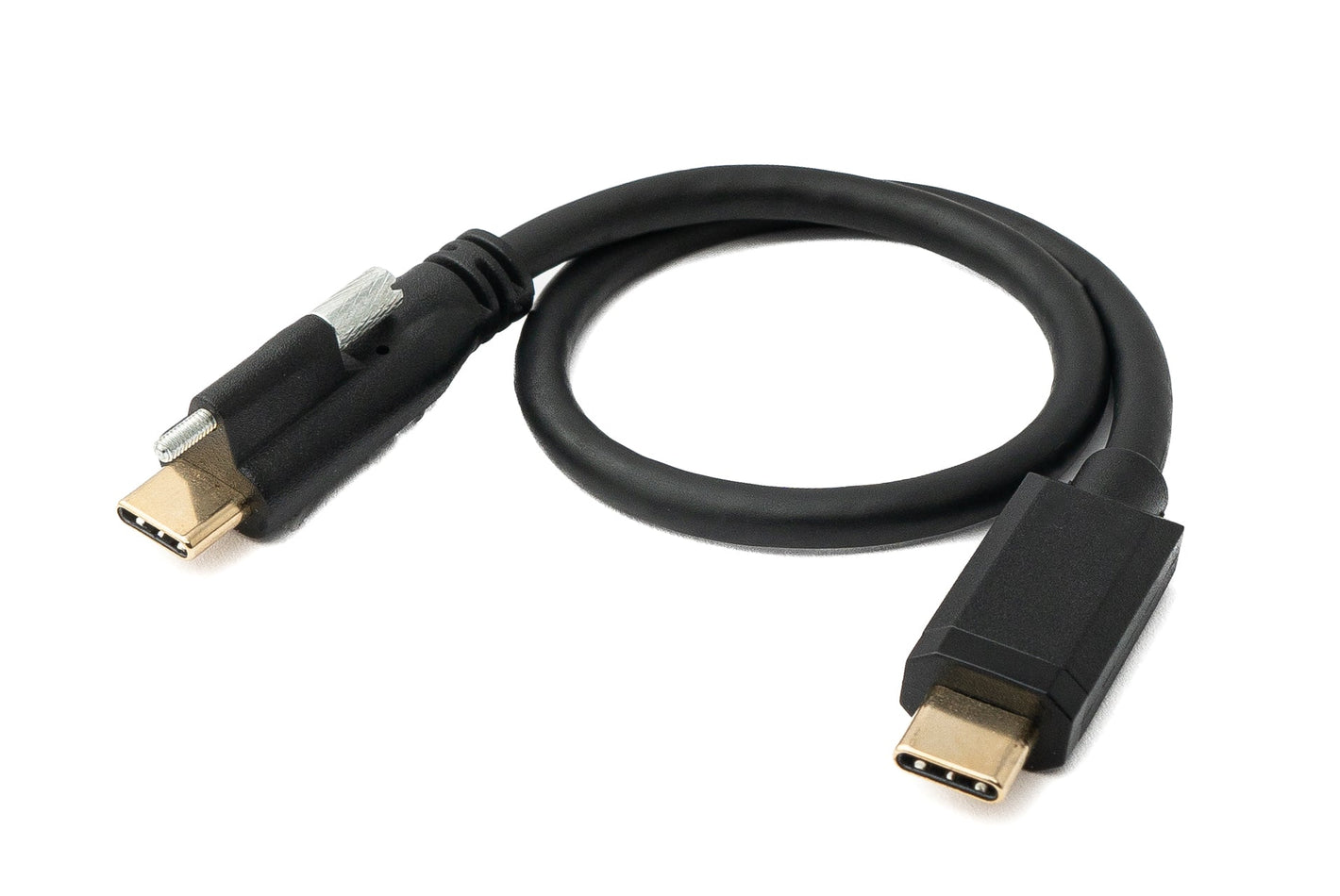 SYSTEM-S USB 3.1 Gen 2 100W Cable 30 cm Type C Male to Male Screw Adapter in Black