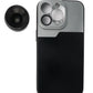 Lente macro SYSTEM-S con filtro de 1,1x a 2,8x con funda en negro para iPhone 13 Pro