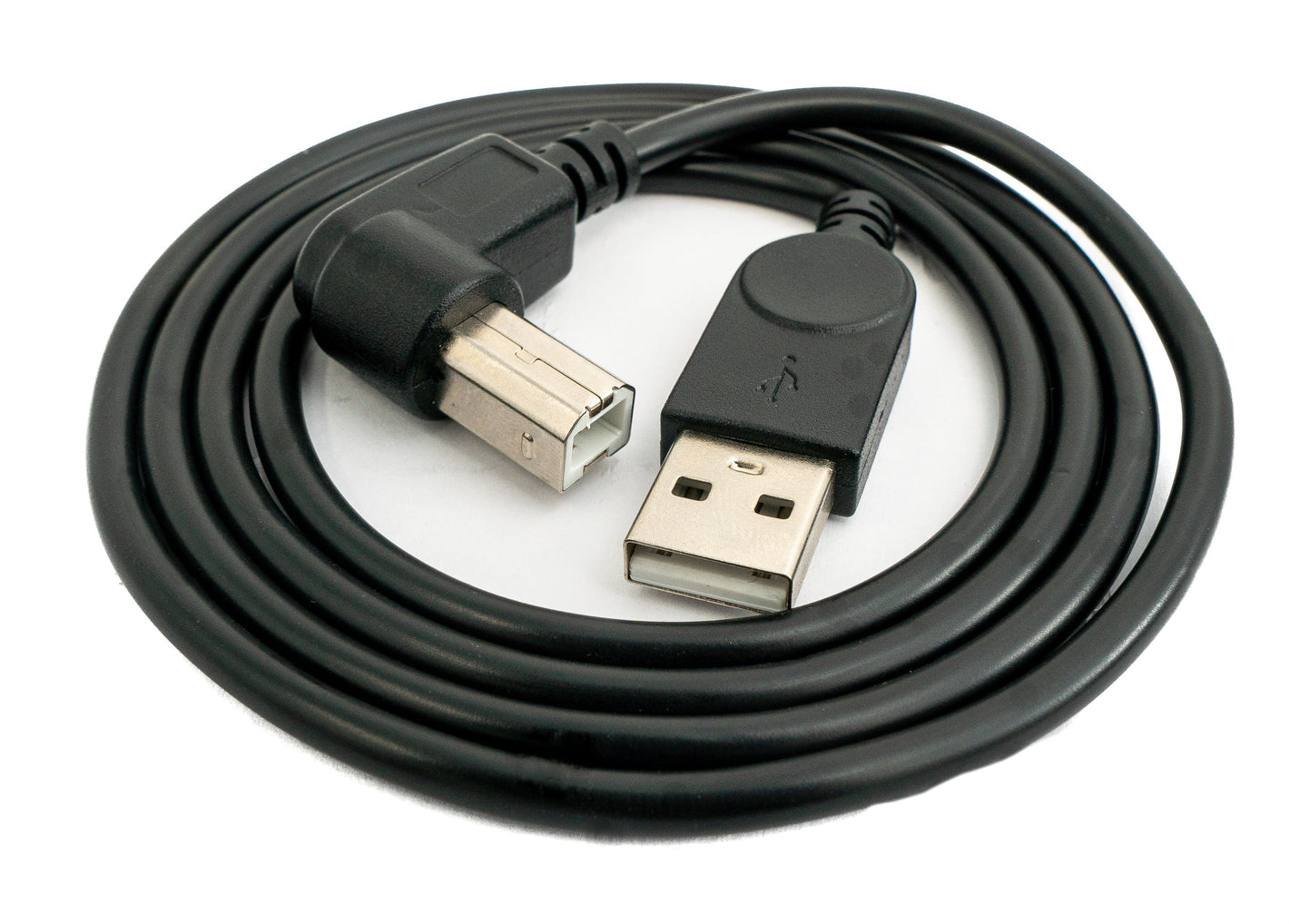 SYSTEM-S USB 2.0 cable 100 cm type B male to A male angle adapter in black