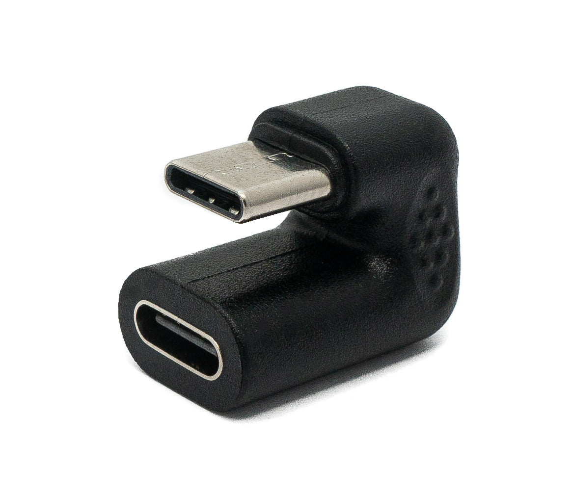 SYSTEM-S USB 3.1 U Turn Adapter Typ C Stecker zu Buchse 360° Winkel Kabel in Schwarz