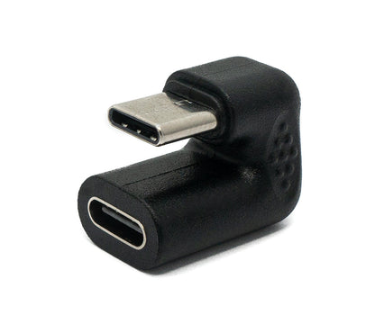 Adaptador USB 3.1 U Turn tipo C macho a hembra Cable de ángulo de 360° en negro