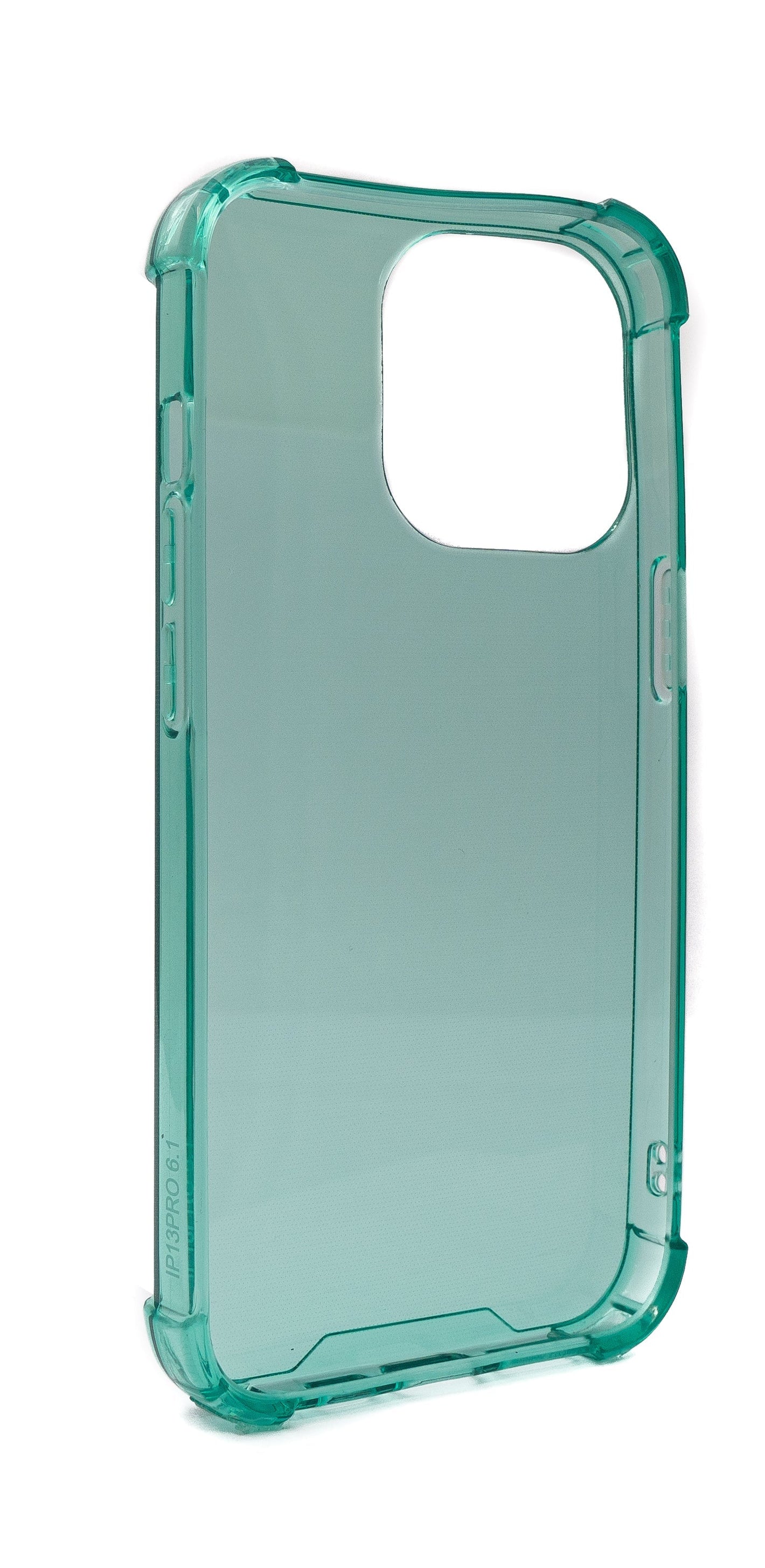 Funda protectora de silicona SYSTEM-S en funda transparente verde para iPhone 13 Pro