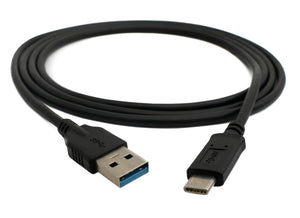 SYSTEM-S USB 3.1 cable 150 cm Type C plug to 3.0 Type A plug in black