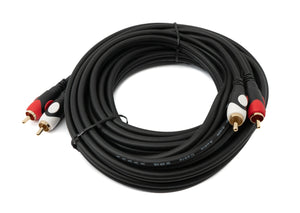 Câble SYSTEM-S Cinch 2 RCA 5 m adaptateur AV stéréo mâle vers mâle en noir