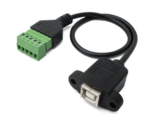 SYSTEM-S USB 2.0 Kabel 30 cm Typ B Buchse zu 5 polig Leiterplattenstecker Adapter Schwarz