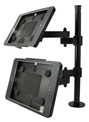 SYSTEM-S table stand dual 360° holder lockable for iPad 7 8 9 10.2" (2019 2020 2021) A2270 A2428 A2429 A2430 A2197 A2200 A2198 A2199 A2602 A2604 A2603 A2605