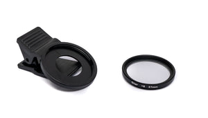 SYSTEM-S Star Filter 8 point 37 mm Star Light lens with clip for smartphones in black