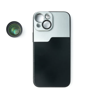 SYSTEM-S Zoom Linse 3x Tele Objektiv Filter mit Hülle in Schwarz für iPhone 13 Mini