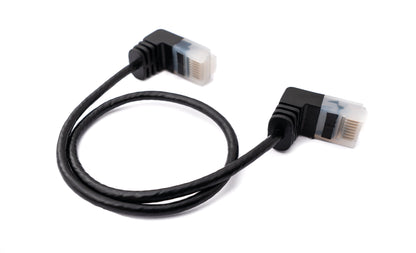 SYSTEM-S LAN Kabel 25 cm RJ45 8P8C STP Cat6 Stecker zu Stecker Winkel Adapter Schwarz