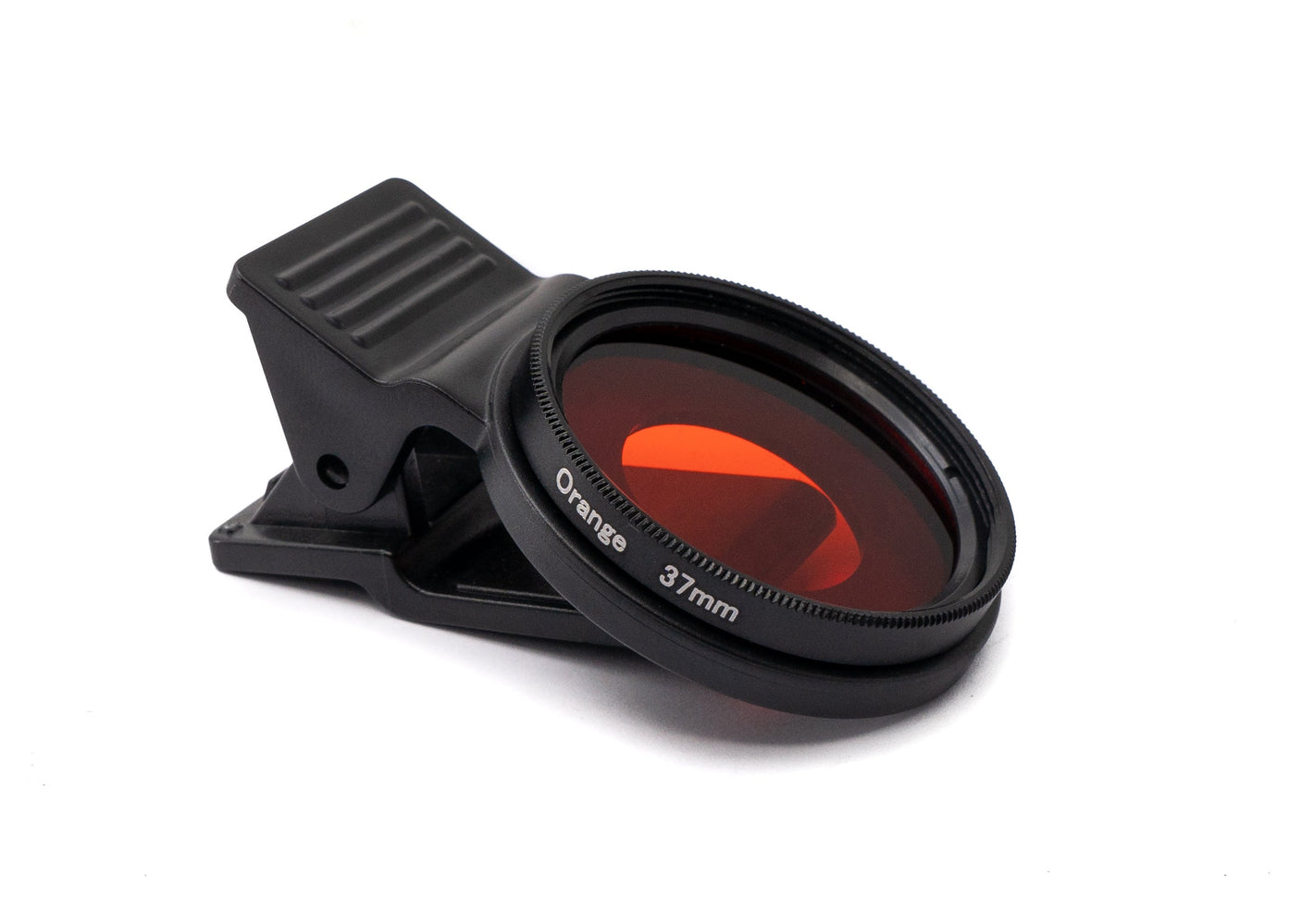 SYSTEM-S Farbfilter Orange 37 mm Linse Farbe mit Clip für Smartphones in Schwarz