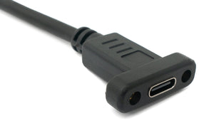 SYSTEM-S USB 3.1 cable 1.8 m type C male to female screw adapter in black