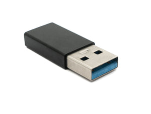 Adaptateur SYSTEM-S USB 3.1 type C femelle vers câble 3.0 type A mâle en noir