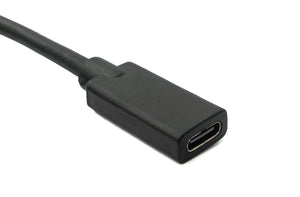 SYSTEM-S USB 3.1 Gen 2 100W Kabel 1,8 m Typ C Stecker zu Buchse Schraube Winkel in Schwarz