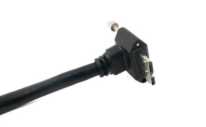 SYSTEM-S USB 3.0 Kabel 30 cm Micro B Stecker zu A Stecker Schraube Winkel Adapter Schwarz
